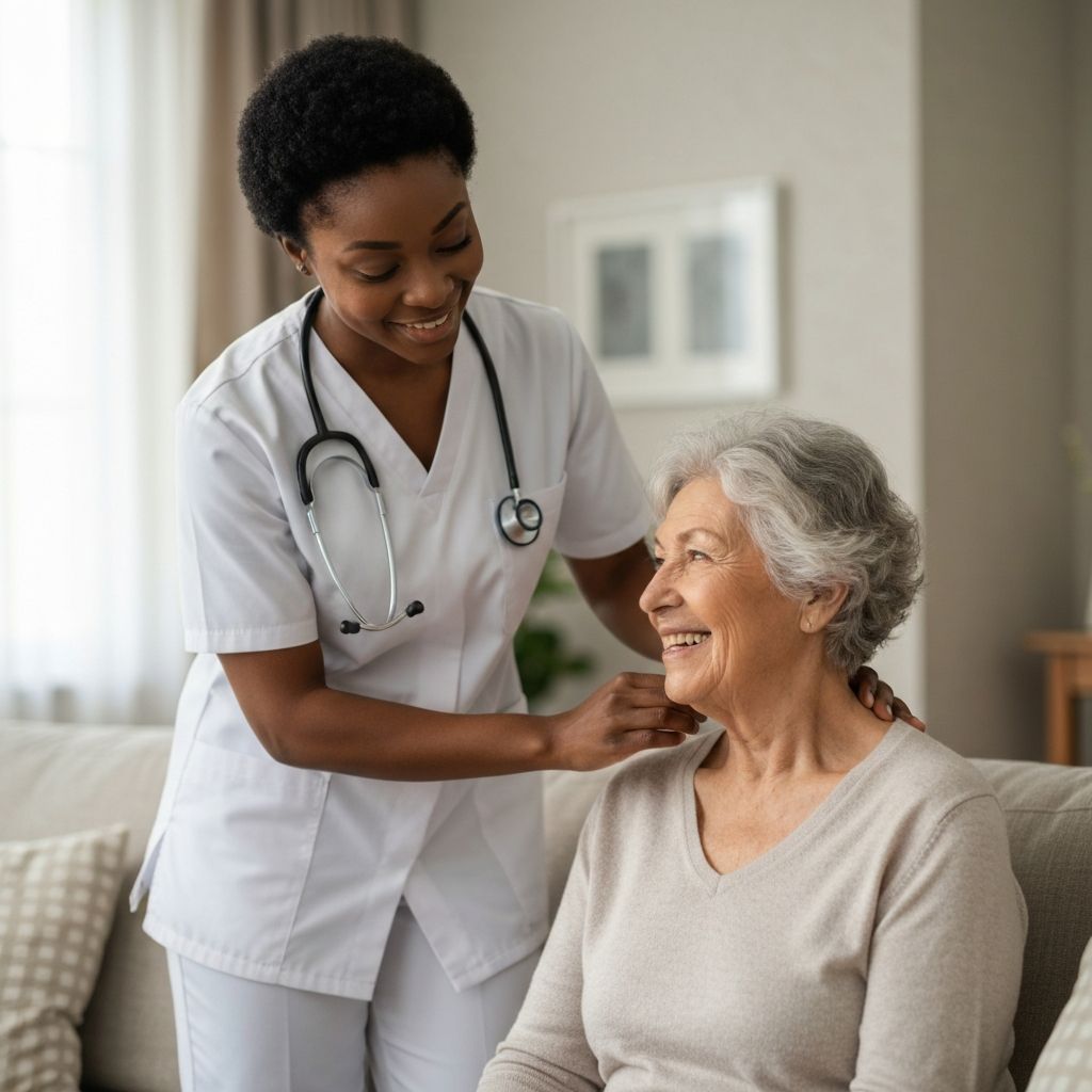 Compassionate caregiver providing personal care services