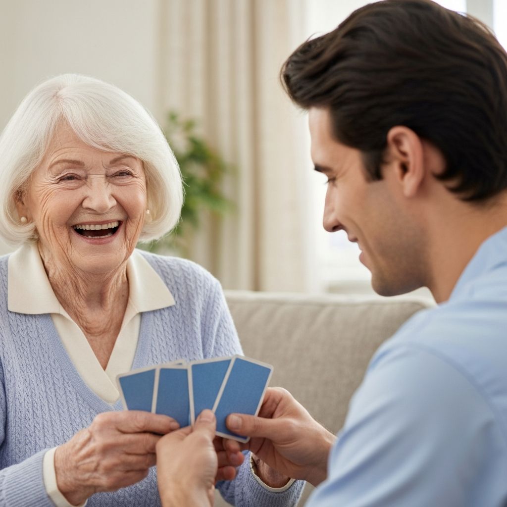 Caregiver providing companionship and social engagement